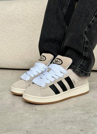Фірмові жіночі кросівки adidas primaloft campus crystal beige black