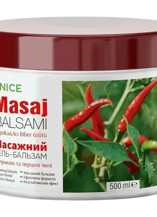 Массажный гель-бальзам unice с паприкой, перцем чили и кофеином 500 мл