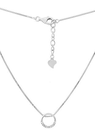 Серебряное колье silverthin с фианитами, вес изделия 2,54 гр (2167921) 450500 размер
