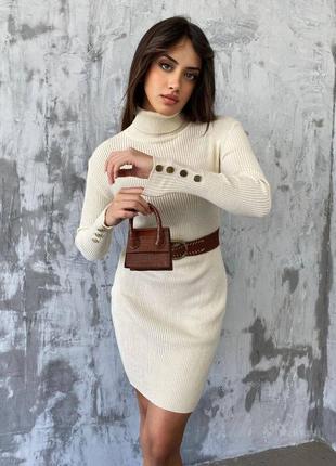 Тепленька сукня-гольф в рубчик виробник турція