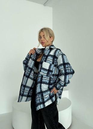 Тепла жіноча сорочка oversize (букле)