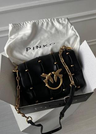 Женская сумка из эко-кожи pinko lady black пинко молодежная, маленькая через плечо ka080054 фото