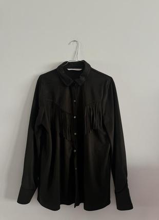 Рубашка zara с бахромой7 фото