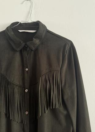 Рубашка zara с бахромой5 фото