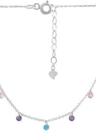 Срібне кольє silverthin з фіанітами, вага виробу 2,88 г (2167891) 400450 розмір