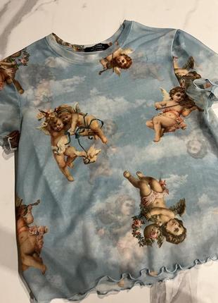 Кроп топ сеточка bershka, xs-s