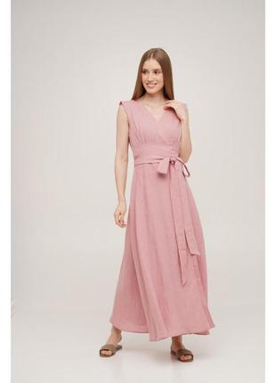 Сукня на запах лляна linen soundsleep рожева розмір xl