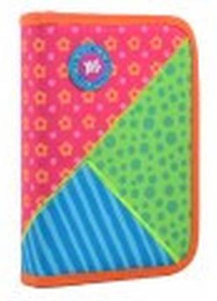 Пенал жесткий одинарный б/клапана №531804 flowers 20.5*14*3.2см