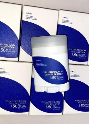 Зволожуючий сонцезахисний стік isntree hyaluronic acid airy sun stick