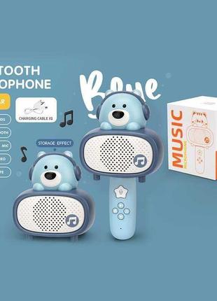 Мікрофон c 575-10 b/11b (36) колонка, мелодії, пісні, фрази, підсвічування,usb-кабель, в коробці