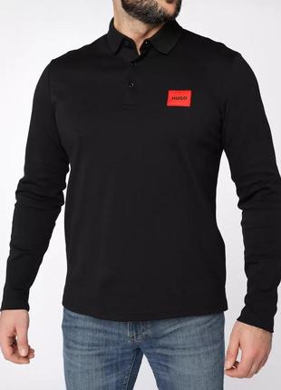 Поло мужское с длинным рукавом boss interlock hb 07-14002bl 2xl