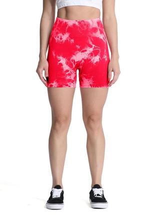 Шорти з мармуровим принтом, червоного кольору, розмір xs