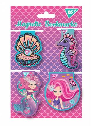 Закладка-магніт 4шт yes mermaid висікання 707404