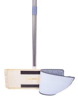 Швабра с ведром 4 л с автоматическим отжимом и складной ручкой / швабра лентяйка с самоотжимом