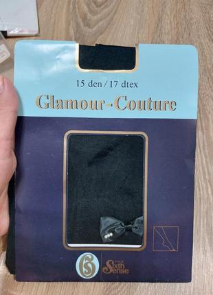 Гламурные черные колготки с бантиком 15 ден glamours couture m имталия