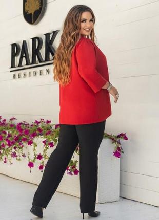 Костюм-трійка жіночий брючний класичний діловий піджак, блузка, штани великих розмірів...