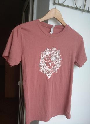 Футболка стильная пудра лев 🦁 x's-m