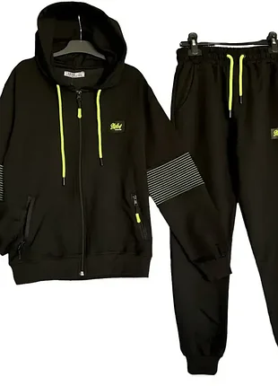Стильний чорний спортивний костюм для хлопчика підлітка 140-164 см туреччина