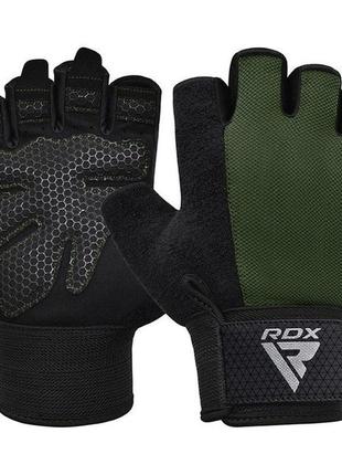 Перчатки для фитнеса rdx w1 half army green plus m pro_1180