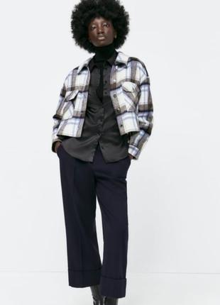 Сорочка тепла в клітину укорочена zara.