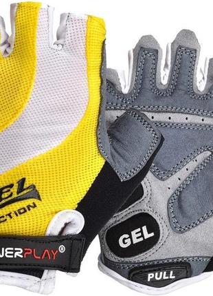 Велоперчатки powerplay 5034 b бело-желтые l pro_320