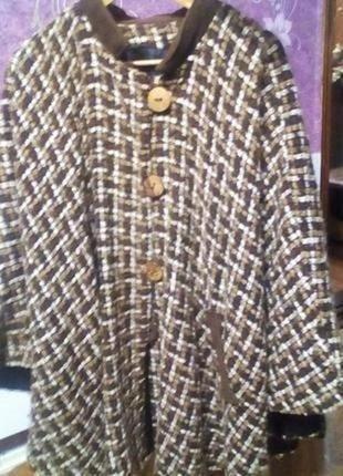 Женское полупальто пончо большого размера