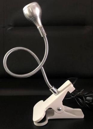 Uv/led  лампа для сушіння гель-лаку на прищепці срібна