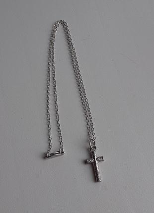 Винтажная серебряная цепочка и кулон