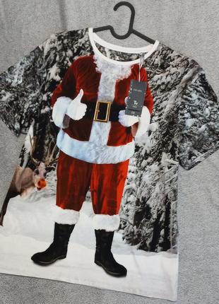 Крутезна новорічна футболка santa claus,  розмір l , бренд tu