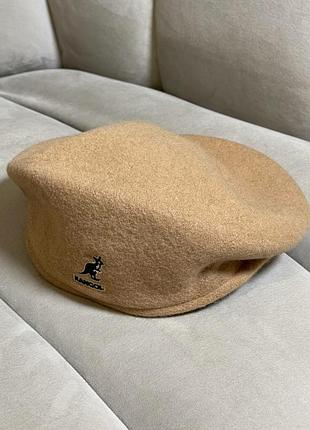 Берет kangol england шерстяний бежевий (жиганка кенгол)