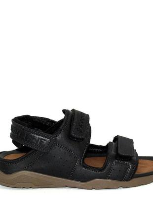 Чоловічі модні спортивні чорні сандалі на липучках чорний3 фото