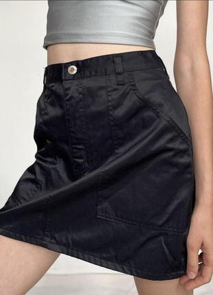 Черная мини юбка от kangol с высокой посадкой