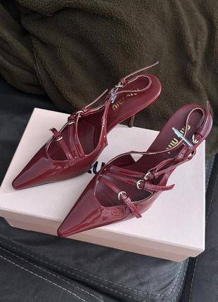 Туфли бордо miu miu4 фото
