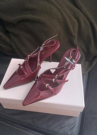 Туфли бордо miu miu6 фото