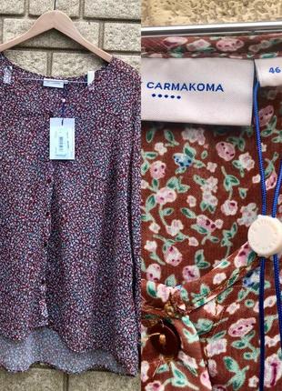 Нежная дизайнерская блуза в цветочный принт большого размера