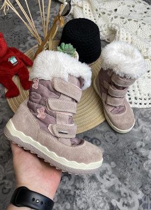 1+1=3 💖 качественные ботинки италия primigi замша gore-tex 27 17 см розовые сапоги зимние снегоходы