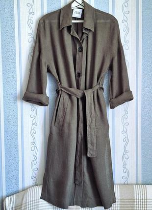 Льняное платье zara