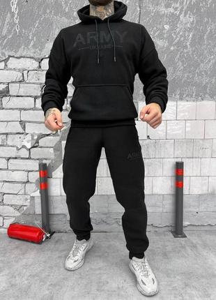 Спортивный флисовый костюм army black! костюм спортивный флисовый тактический чёрный!