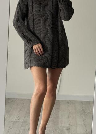 Светр туніка кофта zara h&m рвана альпака шерсть3 фото