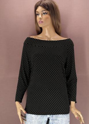 Брендовая вискозная блузка "tu" в горошек. размер uk14.