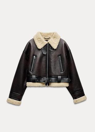 Коротка дублянка zara коротка куртка zara