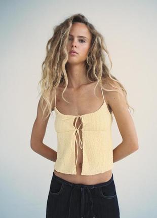 Топ женский желтый zara new