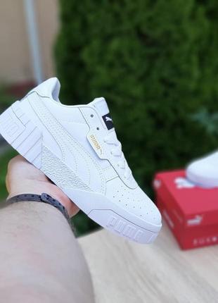 Puma cali белые кроссовки кеды мужские пума белые весенние демисезонные отменное качество низкие кожа кожаные