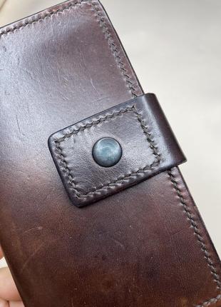 Мужской кожный кошелек коричневый ручной работы мужественный кожаный кашель коричневый