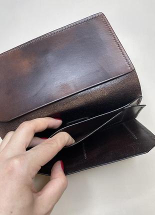 Мужской кожный кошелек коричневый ручной работы мужественный кожаный кашель коричневый