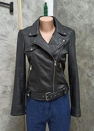 Кожаная куртка zara,натуральная кожаная косуха8 фото
