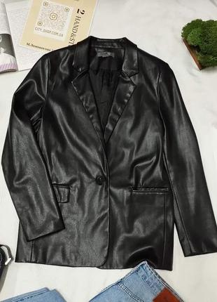 Шкіряний блейзер primark,прямий піджак з еко шкіри