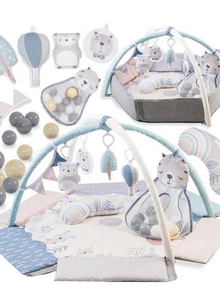 Детский развивающий коврик манеж momi pastel + 30 шариков