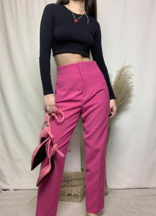 Брюки від zara / рожеві штани / яскраві штани