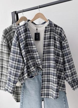 Женская рубашка в клетку oversize